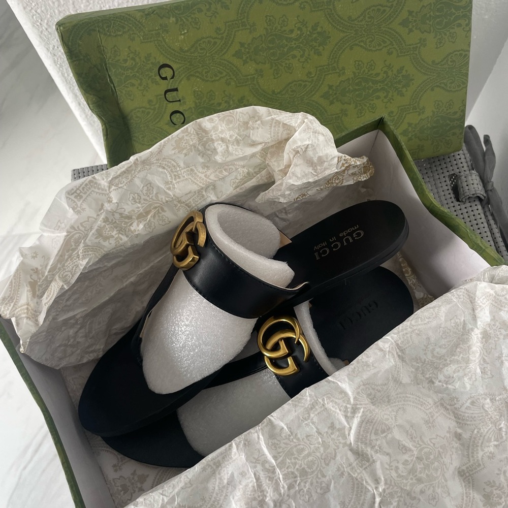 Faux leather GG sandals